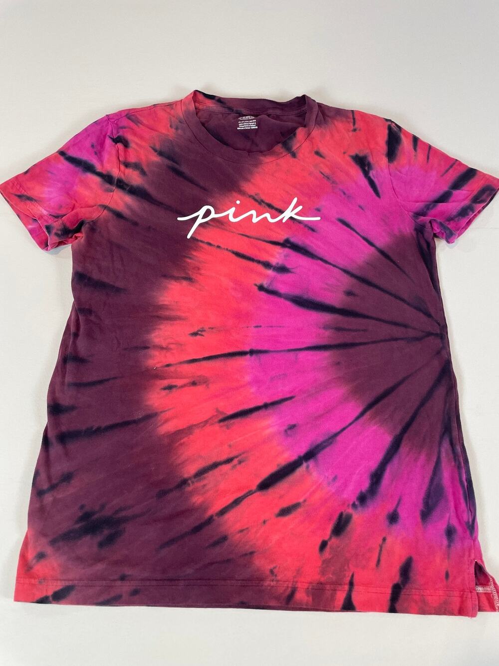 Pink Victoria’s Secret Tie‑Dye Tee Size XS Pink Purple Streetwear Casual